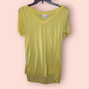 LuLaRoe Sunny Yellow V-Neck Christy Tee